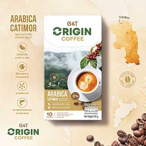 G&T Origin Coffee Instant Coffee Mellow Weight Loss Healthy Snack Arabica Roasted Omkoi Chiang Mai 10 Sachets/Pack 