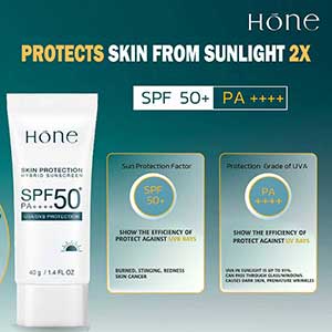 Hone Skin Protection Hybrid Sunscreen SPF 50+ PA +++ Whitening Moisturizing & Anti Aging