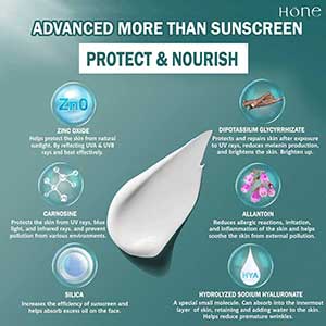 Hone Skin Protection Hybrid Sunscreen SPF 50+ PA +++ Whitening Moisturizing & Anti Aging