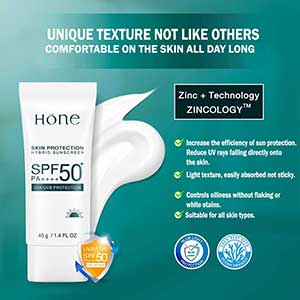 Hone Skin Protection Hybrid Sunscreen SPF 50+ PA +++ Whitening Moisturizing & Anti Aging