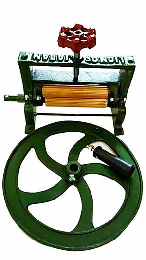 Manual Squid Flatten Machine Brass Grinding Rod Thai 5 Inches Vintage Hand Crank Wheel Rollers