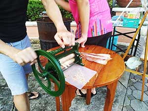 Manual Squid Flatten Machine Brass Grinding Rod Thai 5 Inches Vintage Hand Crank Wheel Rollers