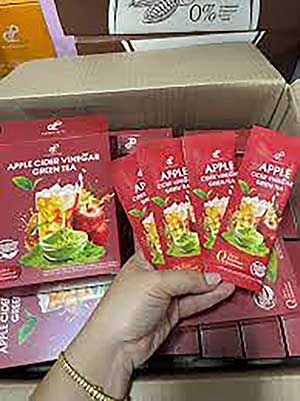 Pananchita Apple Cider Vinegar Green Tea 10 Sachets/Box (120g) Dietary Supplement For Weight Loss Deit Slim 