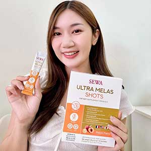 Sewa Ultra Melas Shots Supplement Brightening Clear Skin Reduce Dark Spots 10Sachets/Box
