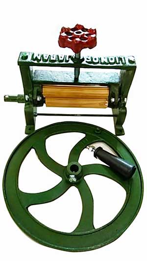 Squid Press Machine 5 Inch Brass Grinding Rod Hand Crank Wheel Rollers