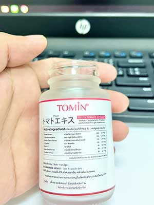 Tomin Gluta Tomato Extract Innovative From Japan Anti Aging Brightening Smooth Clear Nourish Skin 20Capsules/Bottle(30g) 