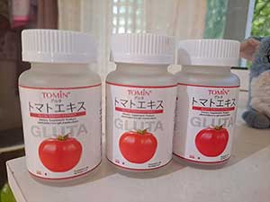 Tomin Gluta Tomato Extract Innovative From Japan Anti Aging Brightening Smooth Clear Nourish Skin 20Capsules/Bottle(30g) 